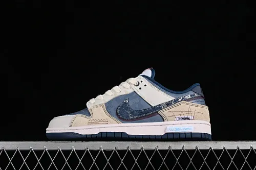 All Categories Nk SB Dunk Series Nk SB Dunk Low Low-top sneakers Nk Dunk Low Panda Prank Wave Fisherman-Fishing in the Lake Blue Brown Low-top casual sneakers DD1391-400